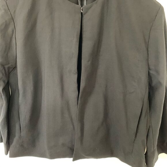 DKNY Essential Black Wool Open Style Blazer Sz 6 - Picture 4 of 6